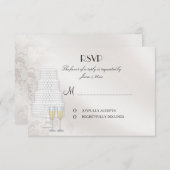 陽気な結婚式招待状のための一致RSVPカード 出欠カード (正面/裏面)