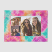 陽気な絞り染めと3枚の写真 –  薄葉紙 (正面)