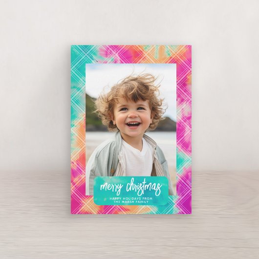 陽気な絞り染めファミリーメリークリスマス – 写真 シーズンカード