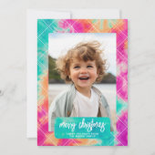 陽気な絞り染めファミリーメリークリスマス – 写真 シーズンカード (正面)