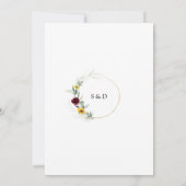 陽気な緑のヒマワリ金ゴールド結婚ズ 招待状 (裏面)