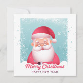 陽気な聖ニコラス サンタクロース クリスマスカード (正面)