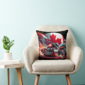 陽気な背景を持つカナダのオートバイに乗る クッション (椅子)