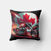 陽気な背景を持つカナダのオートバイに乗る クッション (裏面)