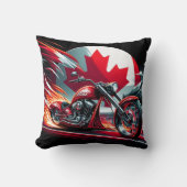 陽気な背景を持つカナダのオートバイに乗る クッション (正面)