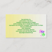 陽気な花の言語聴覚療法の名刺 名刺 (裏面)