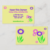 陽気な花の託児所カード 名刺 (正面/裏面)