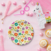 陽気な花 ペーパープレート (パーティー)