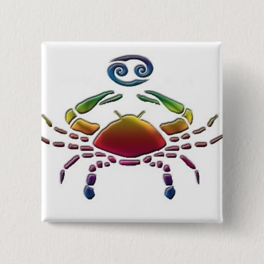 陽気な蟹座ボタン 缶バッジ (正面)
