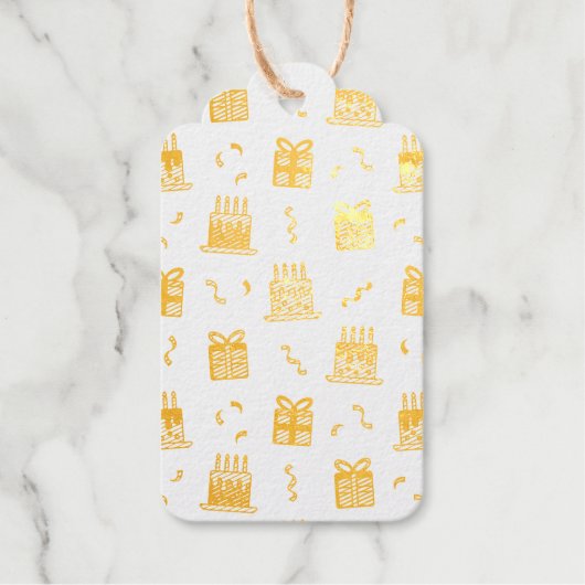 陽気な誕生日パターン ギフトタグ (正面)