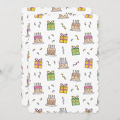 陽気な誕生日パターン 招待状 (正面/裏面)