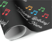 陽気な誕生日ラッピング紙と音楽ノート ラッピングペーパー (ロールコーナー)