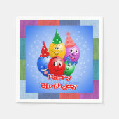 陽気な誕生日風船 スタンダードカクテルナプキン (正面)