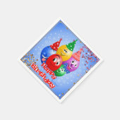 陽気な誕生日風船 スタンダードカクテルナプキン (角)