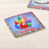 陽気な誕生日風船 ペーパーコースター (アングル)