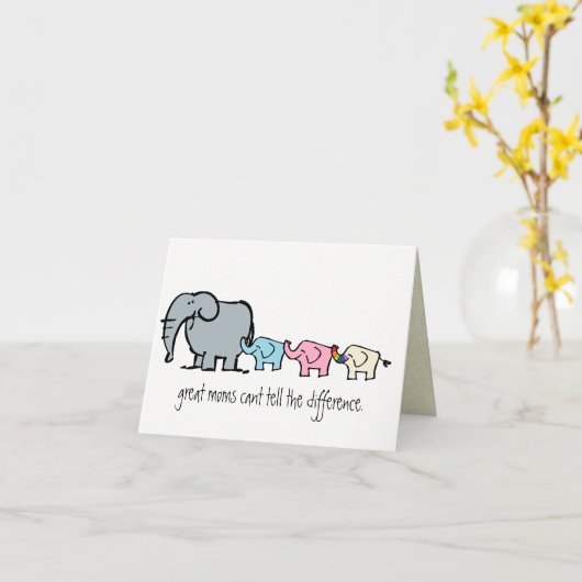 陽気な象の母の日カード カード (黄色い花)