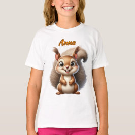 陽気な赤ちゃんリス - 子供用カスタマイズTシャツ Tシャツ