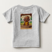 陽気な赤ちゃん仏 – アフリカの幼児の漫画 ベビーTシャツ (裏面)