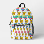 陽気な赤ちゃん象の熱気球 プリントバックパック (正面)