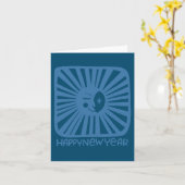 陽気な輝きの月 HAPPY NEW YEAR オリジナルデザインにカスタマイズ カード (黄色い花)