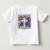 陽気な野球の可憐な女性PNG ベビーTシャツ (裏面)