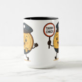 陽気な金ゴールド漫画ドルコイン関税小切手 マグカップ (中央)
