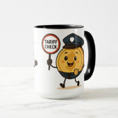 陽気な金ゴールド漫画ドルコイン関税小切手 マグカップ (正面右)