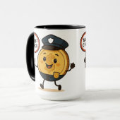 陽気な金ゴールド漫画ドルコイン関税小切手 マグカップ (正面左)