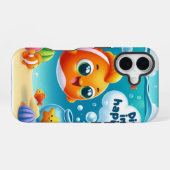陽気な金魚 iPhone 16ケース (裏面横)