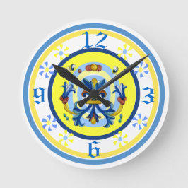 陽気な陶器パターン時計 ラウンド壁時計