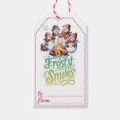 陽気な雪だるまギフトラベル ギフトタグ (正面)