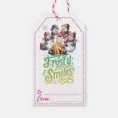 陽気な雪だるまギフトラベル ギフトタグ (裏面)