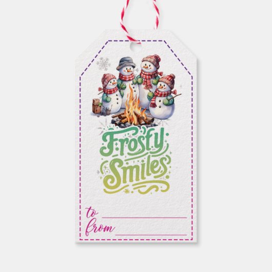 陽気な雪だるまギフトラベル ギフトタグ (裏面)