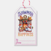 陽気な雪だるまギフトラベルfor休日 ギフトタグ (正面)