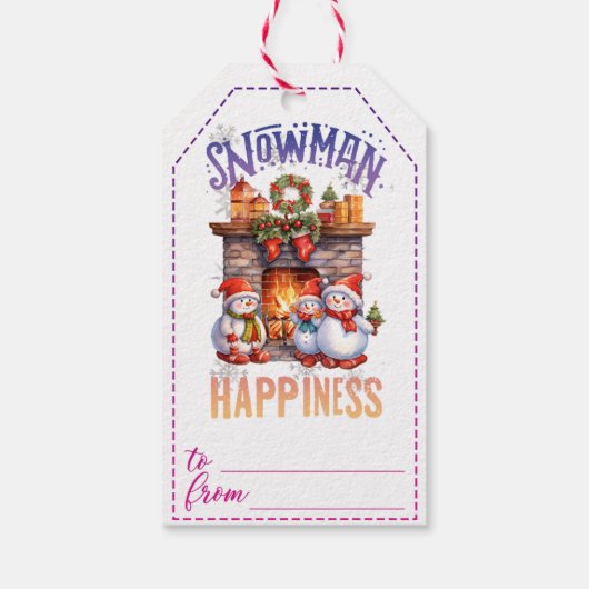 陽気な雪だるまギフトラベルfor休日 ギフトタグ (裏面)