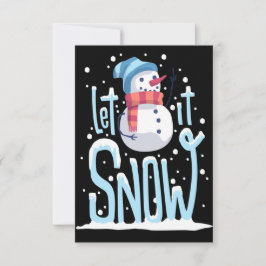 陽気な雪だるまクリスマスカード サンキューカード