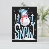 陽気な雪だるまクリスマスカード サンキューカード (スタンド正面)