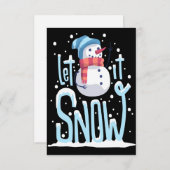 陽気な雪だるまクリスマスカード サンキューカード (正面/裏面)