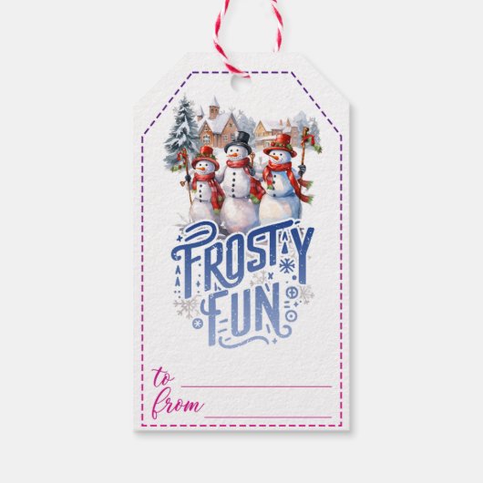 陽気な雪だるまクリスマスギフトタグ ギフトタグ (裏面)