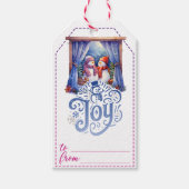 陽気な雪だるまクリスマスギフトタグ ギフトタグ (正面)