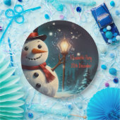 陽気な雪だるまパーティの招待状-フェスティバルカード。 ペーパープレート (パーティー)