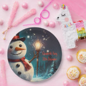陽気な雪だるまパーティの招待状-フェスティバルカード。 ペーパープレート (パーティー)