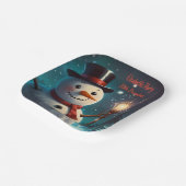 陽気な雪だるまパーティの招待状-フェスティバルカード。 ペーパープレート (傾斜あり)