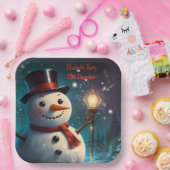 陽気な雪だるまパーティの招待状-フェスティバルカード。 ペーパープレート (パーティー)