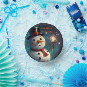 陽気な雪だるまパーティの招待状-フェスティバルカード。 ペーパーボウル (パーティー)