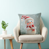 陽気な雪だるまフィギュアとホリデーハット クッション (椅子)