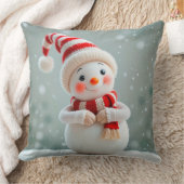 陽気な雪だるまフィギュアとホリデーハット クッション (ブランケット)