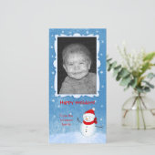 陽気な雪だるまホリデーカード シーズンカード (スタンド正面)