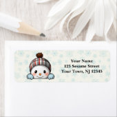 陽気な雪だるま差出人住所ラベル ラベル (インサイチュ)