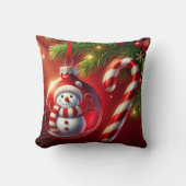 陽気な雪だるま クッション (正面)